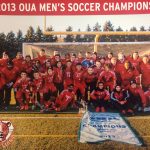 A group photo of 2013 OUA Men\'s Soccer Champions