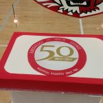 A shot of the 50th anniversary cake