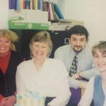 An old photo of office staff