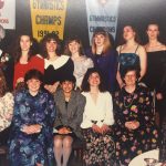 A photo of female athletes at a banquet