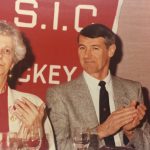 A photo of Mary Lyons and a man at a banquet