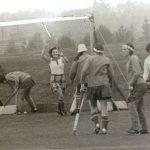 An old photo of field hockey players in field