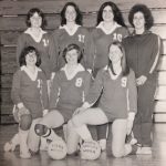 An old photo of Women\'s Volleyball Team