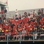 A group of students in stadium seating
