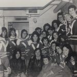 An old group photo of female hockey players