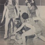 An old photo of women\'s basketball players