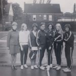 An old photo of women\'s badminton team