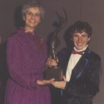 Mary Lyons and an award recepient