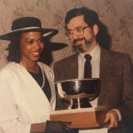 Molly Killingbeck receiving an award 1984-85