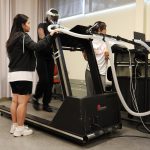 A person running on a treadmill for testing