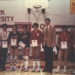 Women\'s Volleyball Team 1985 after winning