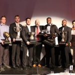 Football Gala, photo of athletes holding their trophies
